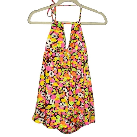 Sears 70s Floral Retro Halter Tankini Top 8 - Picture 1 of 6